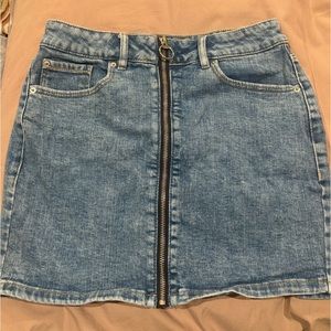 Denim Skirt with Zipper - Garage